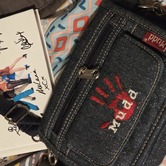 Vintage Y2K MUDD Denim Combo Wallet Mini Crossbody Purse - Picture 2 of 8
